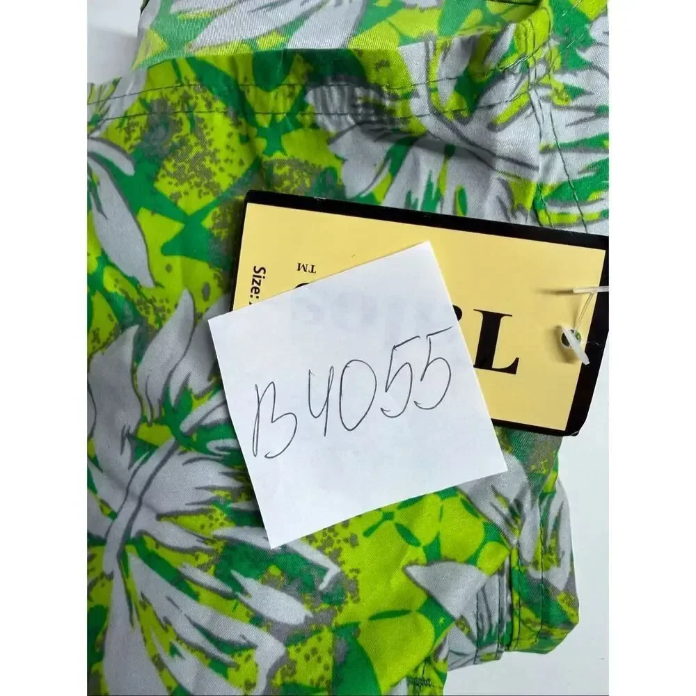 NWT Talos Men’s Tropical Floral Swim Trunks Mesh Lined Drawstring XL Green